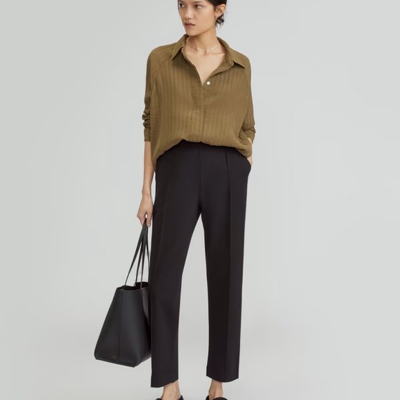 Everlane Women’s Size 4 Black Wool Pull On Tapered Leg Dress Pants - Picture 1 of 5